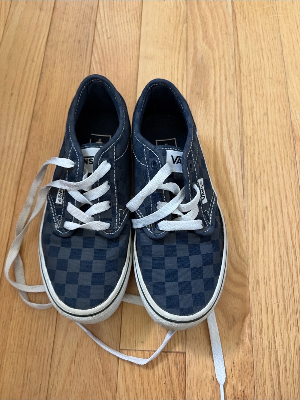 Vans Kids Navy Checkerboard Low Top Sneakers
